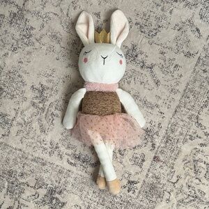 Adorable Cream and Pink Bunny Plush Toy